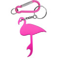 Flamingo Shaped Aluminum Bottle Opener with Carabiner