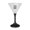 Light Up Martini Glass with Black Stem and Frosted Top - 7oz