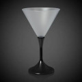 Light Up Martini Glass with Black Stem and Frosted Top - 7oz