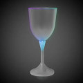 Light Up Frosted Wine Glass with White Stem - 10 Ounce