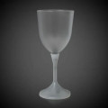 Light Up Frosted Wine Glass with White Stem - 10 Ounce