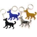 Dog shape bottle opener key chain