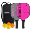 Fiberglass Pickleball Set 2 Paddles 4 Balls Bag