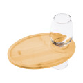 Wine & Dine Recessed Bamboo Tray With Wine Glass Holder
