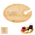 Wine & Dine Recessed Bamboo Tray With Wine Glass Holder