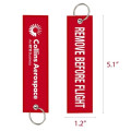Custom Double Sides Embroidered Keychain Flight Key Tag
