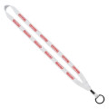 1/2" Polyester Lanyard w/ Metal Crimp & Split-Ring
