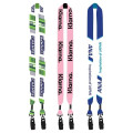 1" Double Ended Dye-Sublimated Lanyard with Metal Crimp & Me