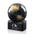 Marble Globe on Crescent Base - Black