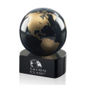 Marble Globe on Crescent Base - Black