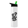 Garyline® Slim Fit RPET Bottle with Flip-Straw Lid - 32 oz.