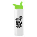Garyline® Slim Fit RPET Bottle with Flip-Straw Lid - 32 oz.