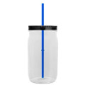 Garyline® Tritan® Mason Jar with Lid and Straw - 27 oz.