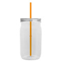 Garyline® Tritan® Mason Jar with Lid and Straw - 27 oz.