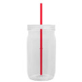 Garyline® Tritan® Mason Jar with Lid and Straw - 27 oz.