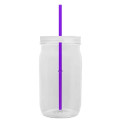 Garyline® Tritan® Mason Jar with Lid and Straw - 27 oz.