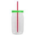 Garyline® Tritan® Mason Jar with Lid and Straw - 27 oz.