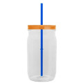 Garyline® Tritan® Mason Jar with Lid and Straw - 27 oz.