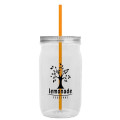 Garyline® Tritan® Mason Jar with Lid and Straw - 27 oz.