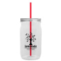 Garyline® Tritan® Mason Jar with Lid and Straw - 27 oz.