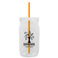 Garyline® Tritan® Mason Jar with Lid and Straw - 27 oz.