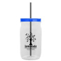 Garyline® Tritan® Mason Jar with Lid and Straw - 27 oz.
