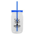 Garyline® Tritan® Mason Jar with Lid and Straw - 27 oz.