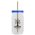 Garyline® Tritan® Mason Jar with Lid and Straw - 27 oz.