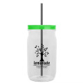 Garyline® Tritan® Mason Jar with Lid and Straw - 27 oz.