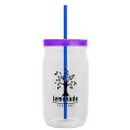 Garyline® Tritan® Mason Jar with Lid and Straw - 27 oz.