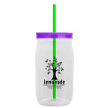 Garyline® Tritan® Mason Jar with Lid and Straw - 27 oz.