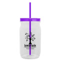 Garyline® Tritan® Mason Jar with Lid and Straw - 27 oz.