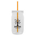 Garyline® Tritan® Mason Jar with Lid and Straw - 27 oz.