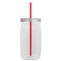 Garyline® Tritan® Mason Jar with Lid and Straw - 27 oz.