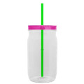 Garyline® Tritan® Mason Jar with Lid and Straw - 27 oz.