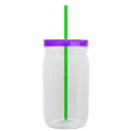 Garyline® Tritan® Mason Jar with Lid and Straw - 27 oz.