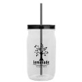 Garyline® Tritan® Mason Jar with Lid and Straw - 27 oz.