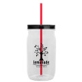 Garyline® Tritan® Mason Jar with Lid and Straw - 27 oz.