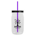 Garyline® Tritan® Mason Jar with Lid and Straw - 27 oz.