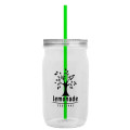 Garyline® Tritan® Mason Jar with Lid and Straw - 27 oz.