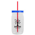 Garyline® Tritan® Mason Jar with Lid and Straw - 27 oz.