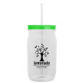 Garyline® Tritan® Mason Jar with Lid and Straw - 27 oz.