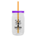 Garyline® Tritan® Mason Jar with Lid and Straw - 27 oz.