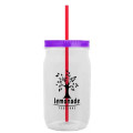 Garyline® Tritan® Mason Jar with Lid and Straw - 27 oz.