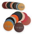 4" PU Leather Coaster Heat Resistant Custom Desk Pad