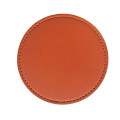 4" PU Leather Coaster Heat Resistant Custom Desk Pad