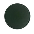 4" PU Leather Coaster Heat Resistant Custom Desk Pad