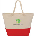 Zippered 12oz Cotton Canvas Rope Tote