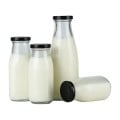 Glass Milk Bottle w/Lid