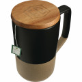 Tahoe Tea & Coffee Ceramic Mug with Wood Lid 16oz
